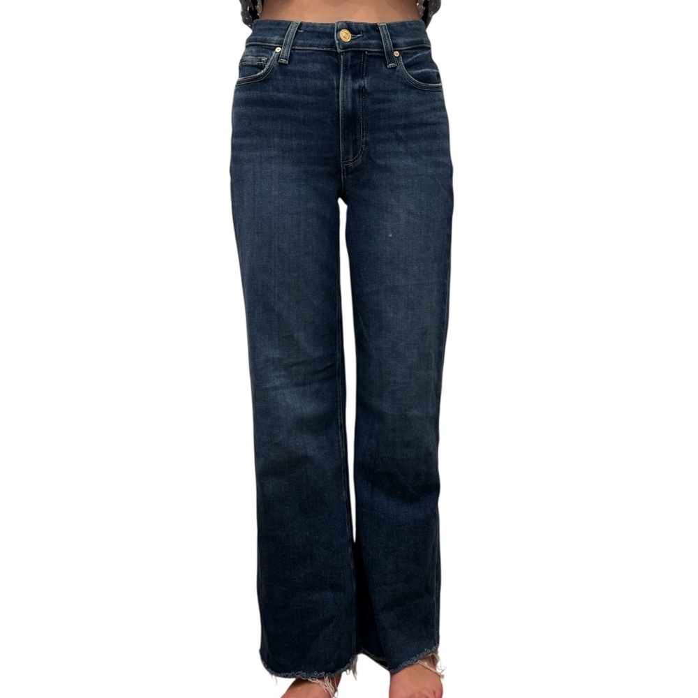 PAIGE Blue Flare Wide Leg Jeans